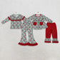 Sibling Baby Girls Kids Long Sleeves Christmas Santa Stripes Tops Pants Sets Clothes RTS