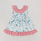 baby girl flower sleeveless pink bow dress