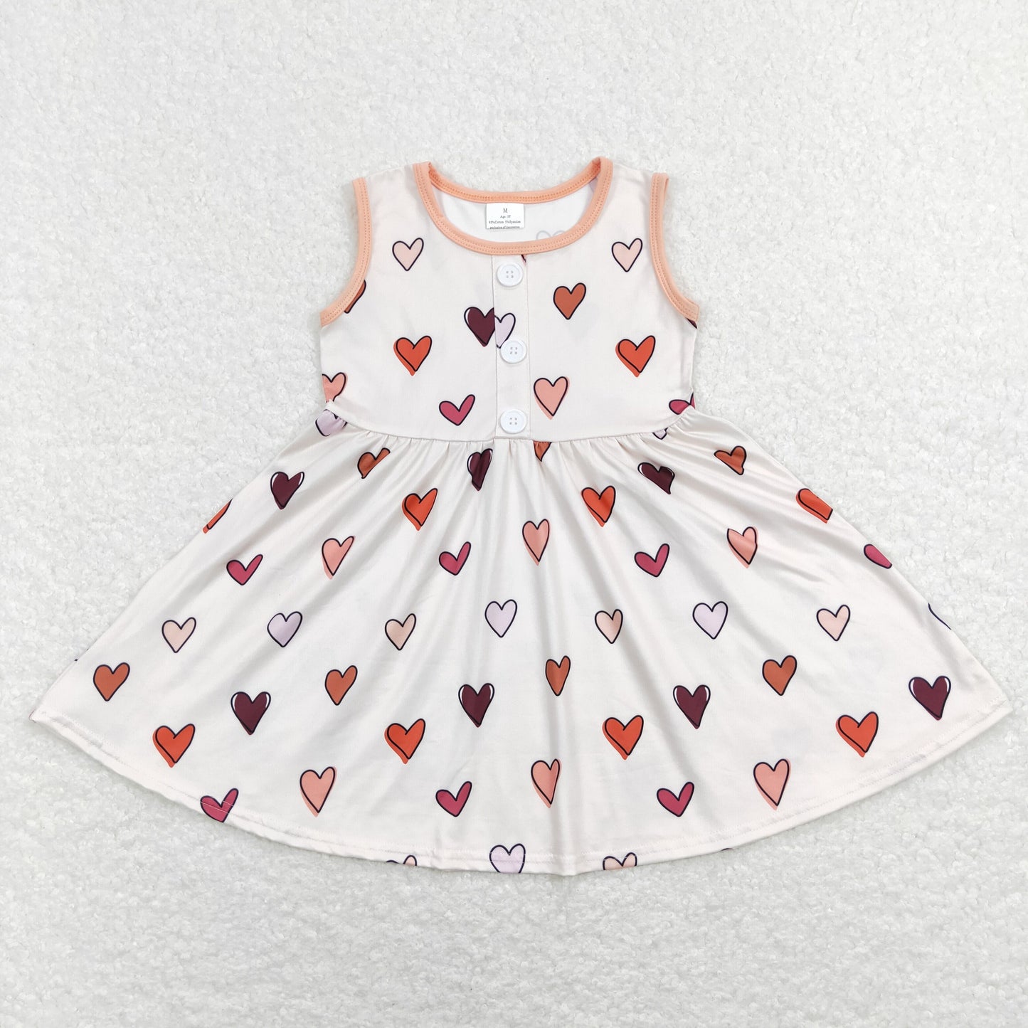 GSD0617 Baby Girl Sleeveless Hearts Valentine's Day Dress