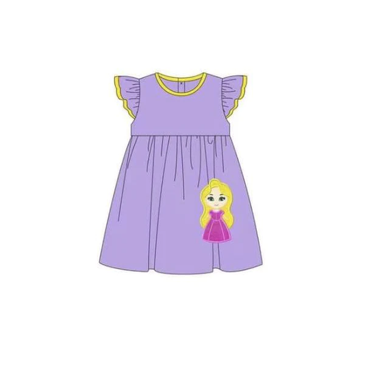 Pre-order Baby Girl Short Sleeves Princess Purple Dress