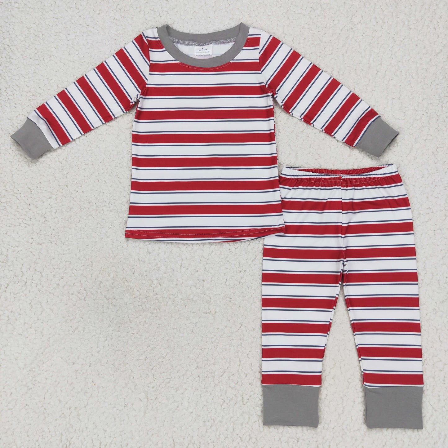 GLP0874 Baby Boy Long Sleeves Stripes Pants Christmas Pajamas Outfit