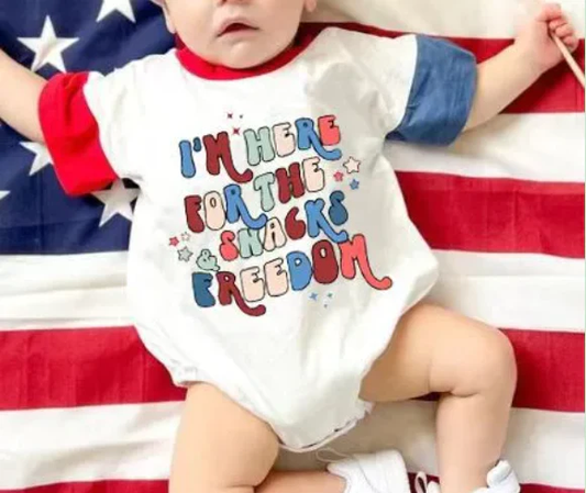 Moq 3 Pre-order SR1352 Baby Boy July 4th Summer One Piece Romper 的副本