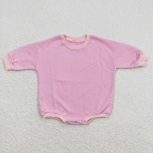 Baby Girl Long Sleeves Pink Cotton Sweater Romper