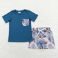 Baby Boy Short Sleeves Pocket Shirt Ducks Dogs Shorts Hunting Set Sibling Clothes RTS