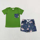 Baby Boy Short Sleeves Pocket Shirt Ducks Dogs Shorts Hunting Set Sibling Clothes RTS