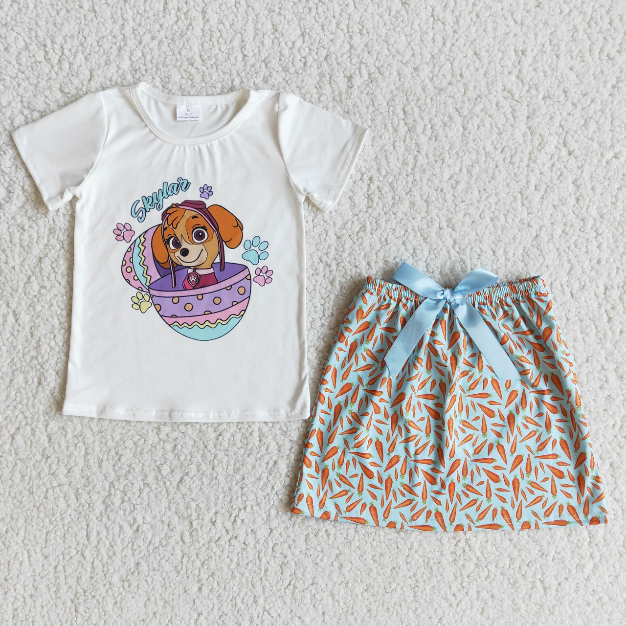 Promotion E10-1 Easter Baby Girl Carrot Skirt Set