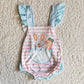 Promotion B11-25 Easter Baby Boy Rabbit Carrot Blue Stripe Shorts Outfit