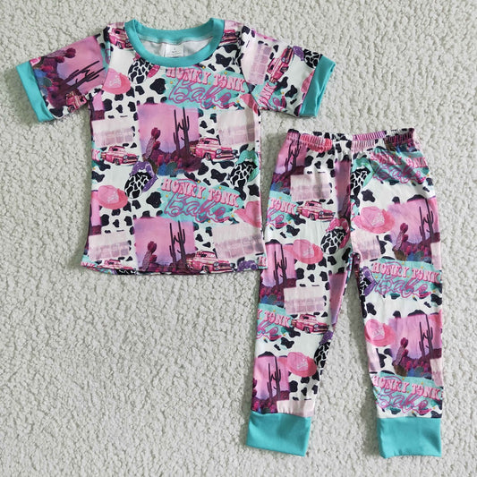 Promotion Baby Girl Western Howdy Pajamas Set