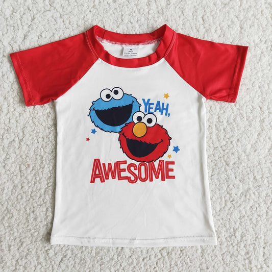 Promotion Baby Boy Red Short Sleeves Awesome T-shirt Top