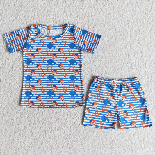 Promotion Baby Boy Summer Striped Pajamas Outfit