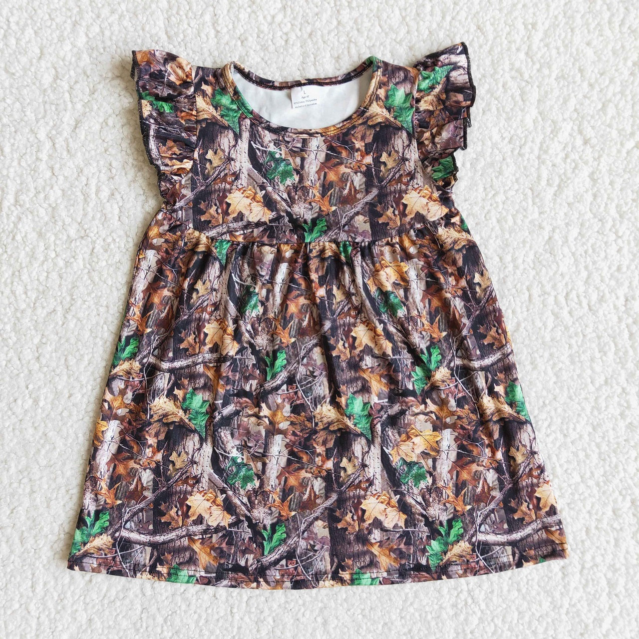 Promotion Baby Girl Short Sleeve Camo Summer Dress