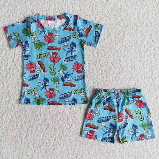 Promotion Baby Boy Summer Cartoon Pajamas Outfit