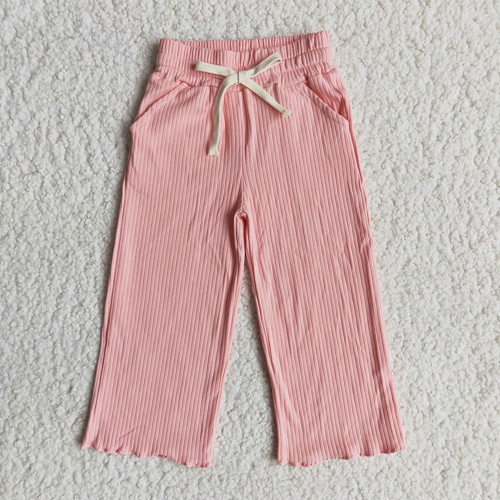 Baby Girl Cotton Ribbed Pockets Pants Sibling Clothes RTS