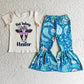 Promotion Baby Girl Heifer Shirt Bell Pants Western Set RTS