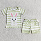 Promotion E5-12 Easter Baby Boy Short Sleeves Rabbit Shirt Stripes Shorts SeT Pajamas