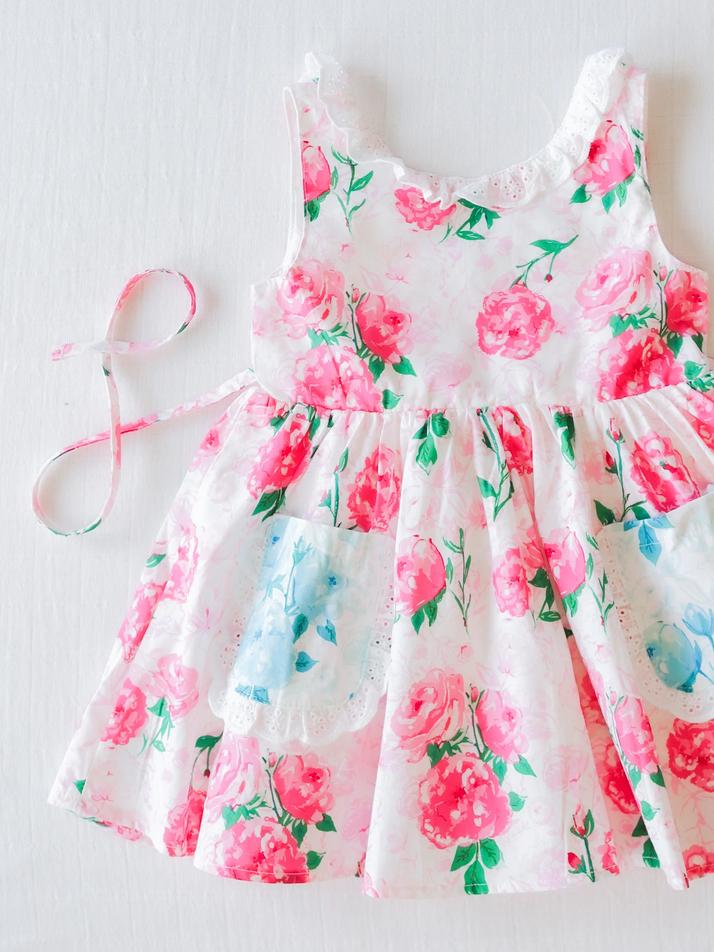 Moq 3 Pre-order GSD0989 Baby Girl Sleeveless Floral Summer Pocket Dress