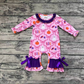 Baby Girl Infant Pink Bows Halloween Ghost Ruffle Romper