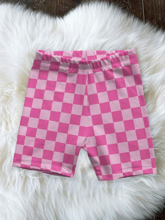 Moq 3 Pre-order SS0218 Baby Girl Checkered Biking Shorts