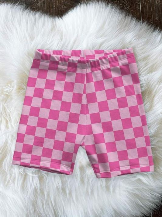 Moq 3 Pre-order SS0218 Baby Girl Checkered Biking Shorts