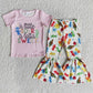 Promotion Baby Girl Short Sleeves Sweet Shirt Bell Pants Outfit RTS