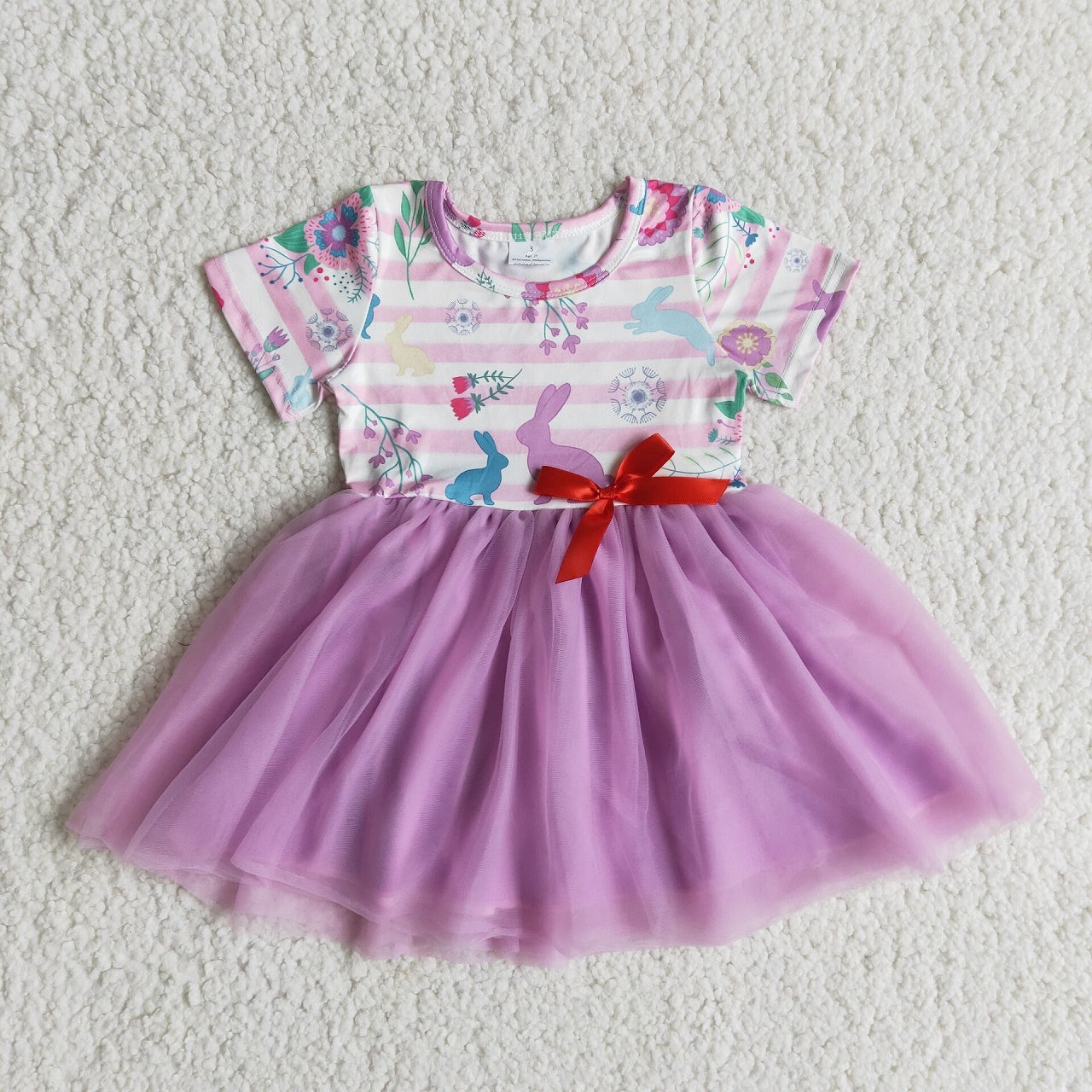 Promotion E9-26 Easter Baby Girl Rabbit Bunny Purple Tulle Baby Girl Dress