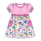 Baby Girl Short Sleeves Flower Bows Sibling Romper Dress Clothes Set ( Moq 5 Each Design )