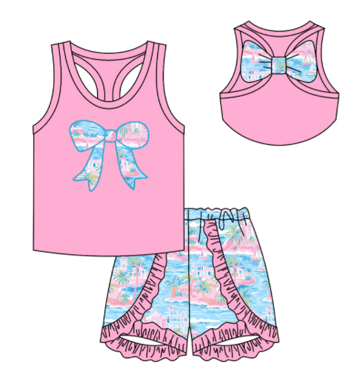 Baby Girl Toddler Bows Sibling Matching Clothes Set ( Moq 5 Each Design )