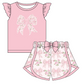 Baby Boy Girl Flower Pink Bows Sibling Dress Romper Clothes Set ( Moq 5 Each style )11.30