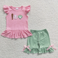 Baby Boy Girl Short Sleeves Embroidery Baseball Sibling Romper Dress Clothes Set