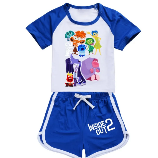 Baby Girl Short Sleeves Shirt Blue Shorts Movie Set