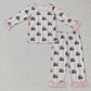 GLP0776 Baby Girl Long Sleeves Pants Outfit Tractor Pink Stripes Pajamas