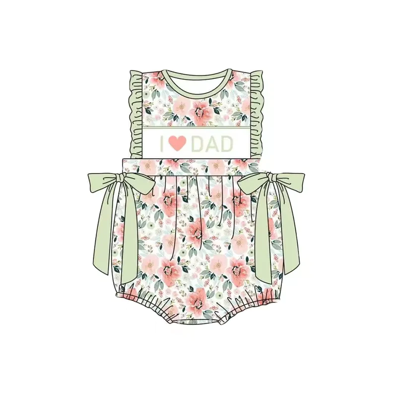 Pre-order Baby Kids I Love Dad Floral Summer One Piece Romper