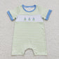 Baby Girl Easter Short Sleeves Embroidery Rabbits Plaid Dress