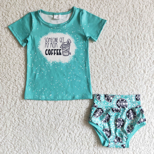 Promotion Baby Boy Girl Summer Short Sleeves Bummies Coffee Outfit