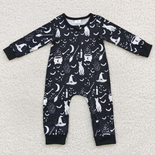 LR0473 Baby Kids Long Sleeves Zipper Halloween One Piece Romper