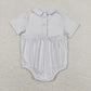 Baby Boy Short Sleeves Plaid Buttons Bubble One Piece Summer Romper