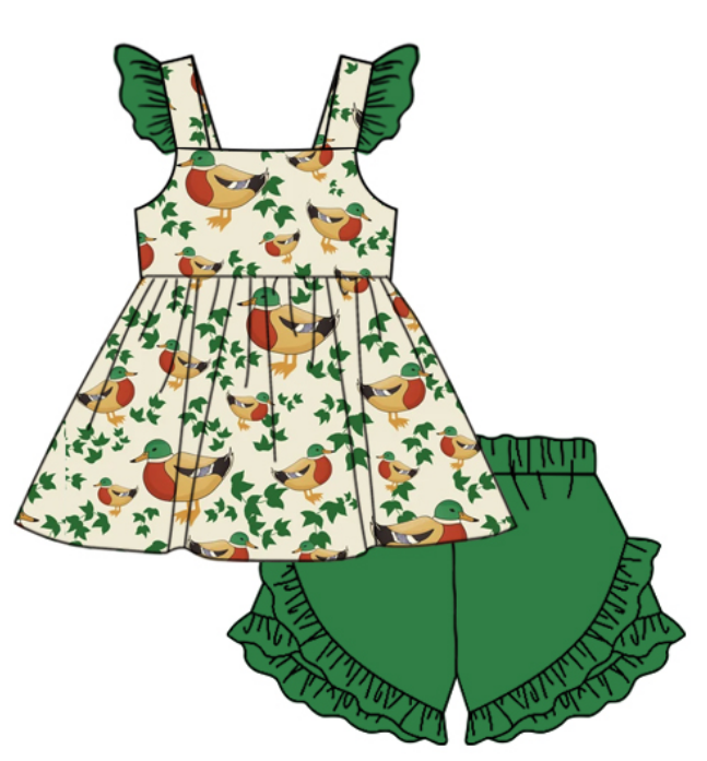 Baby Boy Girl Duck Sibling Matching Dress Romper Clothes Set ( Moq 5 Each style )