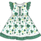 Baby Boy Girl Short Sleeves St. Patrick's Day Leaf Heart Sibling Matching Dress Romper Blue Clothes Set Moq 5 Each style