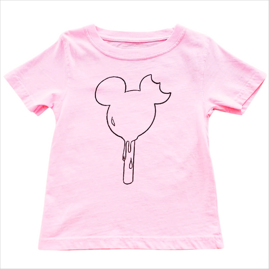 Moq 3 Pre-order GT0496 Baby Girl Pink Short Sleeves Cartoon Shirt Tops