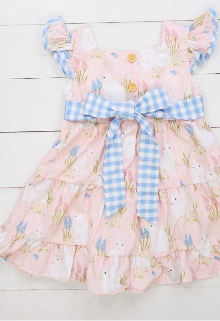 Moq 3 Pre-order GSD0632 Baby Girl Easter Rabbit Dress