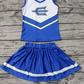 Baby Girl Sleeves Shirt Team Blue Skirt With Shorts Clothes Set Moq 5