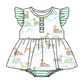 Baby Girl Short Sleeves Ducks Sibling Romper Dress Clothes Set ( Moq 5 Each Design )