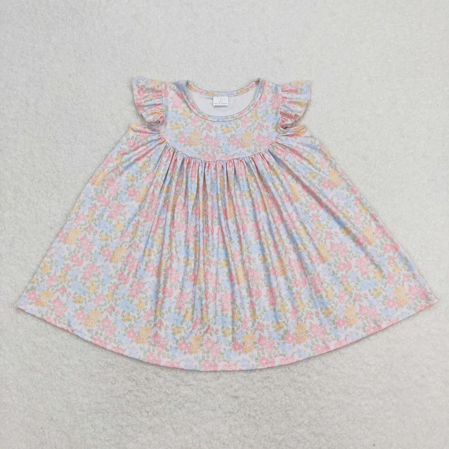 Baby Girl Short Sleeves Floral Summer Dress