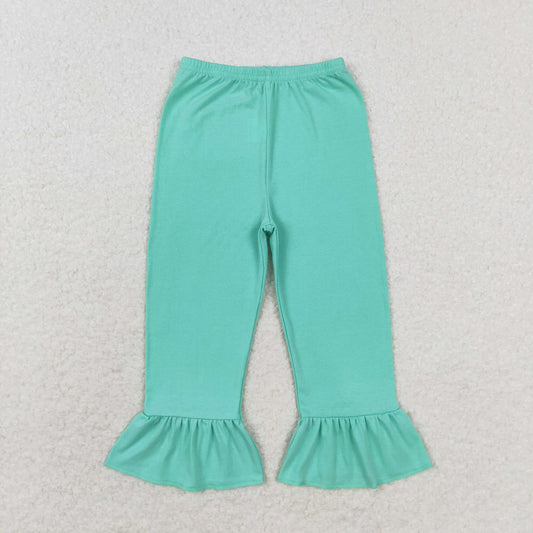 Baby Girl Green Cotton Ruffle Pants