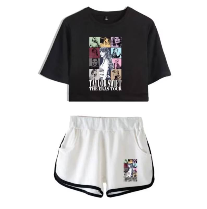 Moq 3 Pre-order GSSO0885 Baby Girls Singer Shirt Pocket Shorts Set