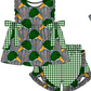 Baby Boy Girl Ducks Plaid Sibling Matching Green Dress Romper Clothes Set ( Moq 5 Each style )