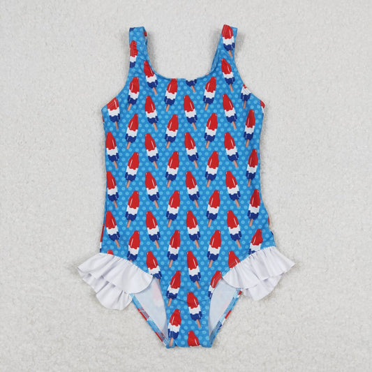 Baby Girl July 4th Popstick One Piece Swimsuit