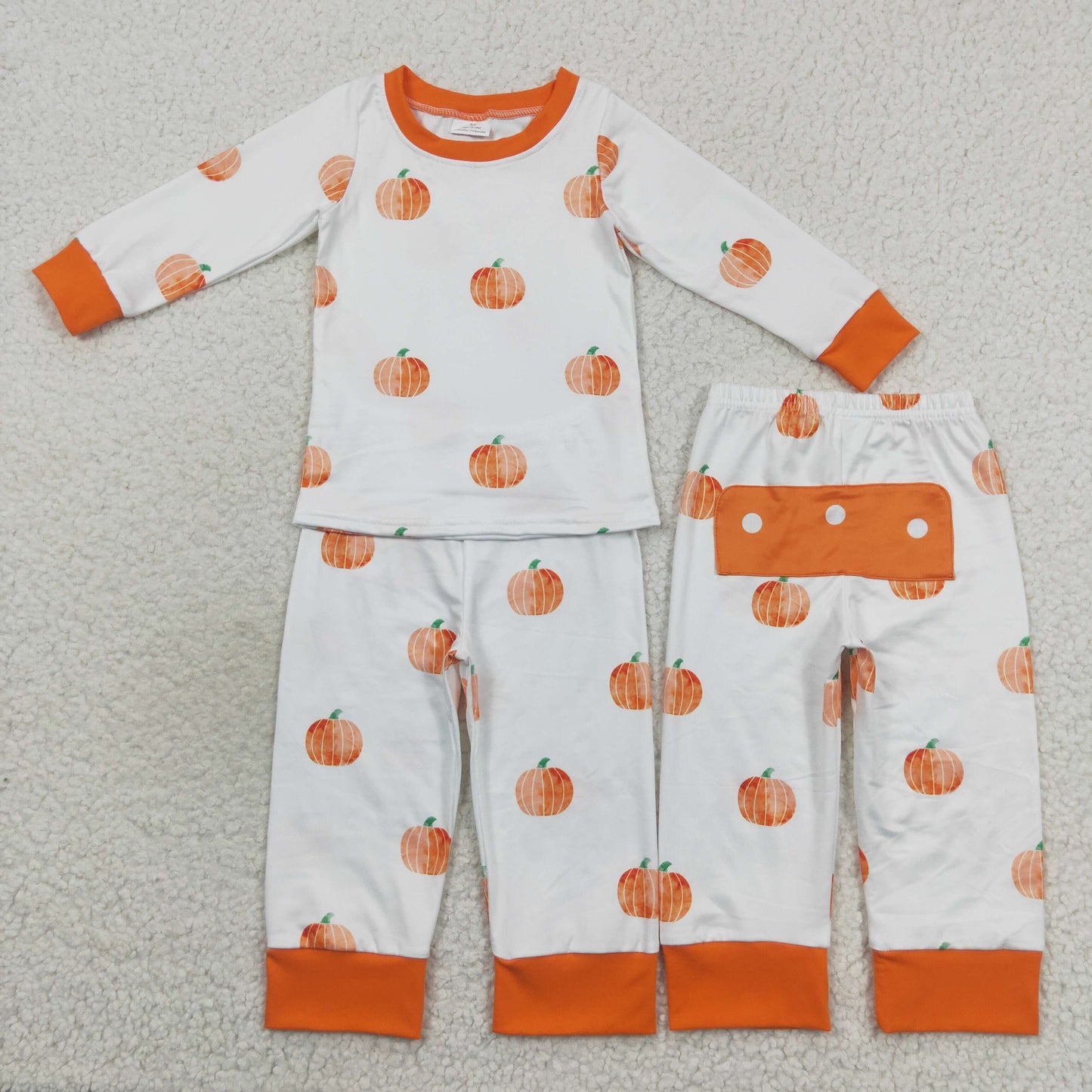 BLP0297 Baby Boy Long Sleeves Pumpkin Shirt Pants Fall Pajamas Outfit