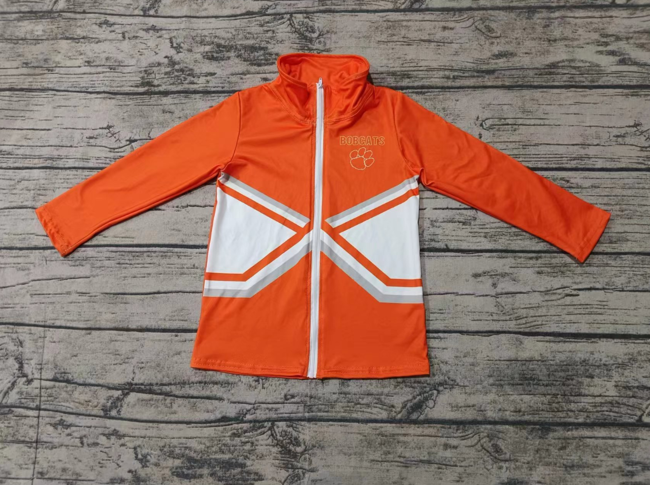 Baby Boy Orange Long Sleeves  Zipper Team Shirt Tops