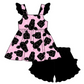 Baby Boy Girl Western Cow Sibling Dress Romper Clothes Set ( Moq 5 Each style )